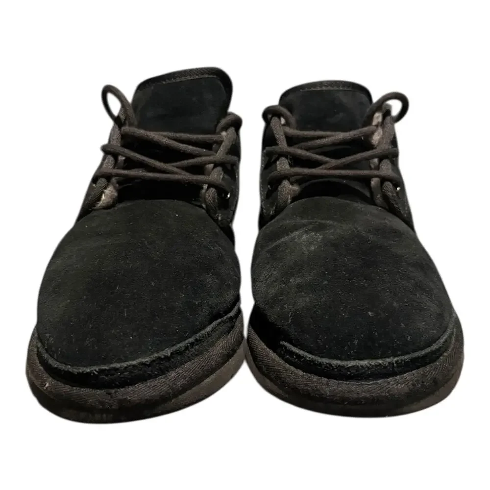 UGG Neumel Boots Men’s Size 9 Black Suede Sheepskin Chukka Ankle - Picture 3 of 9